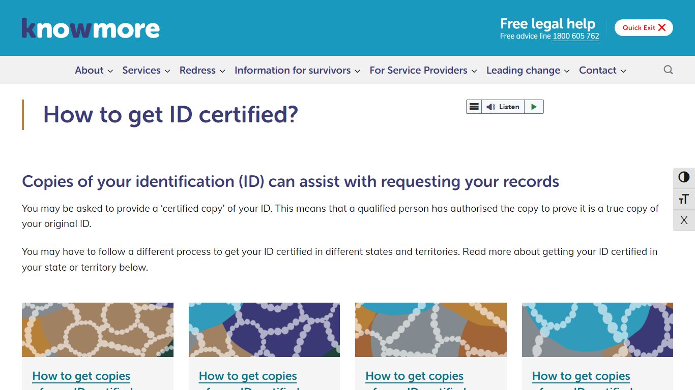 Getting your ID certified - knowmore